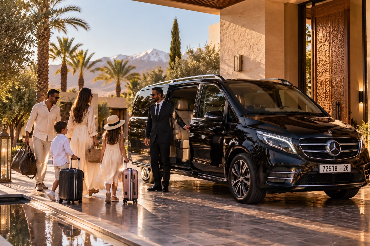 Chauffeur privé JKECH à l’arrivée à la villa