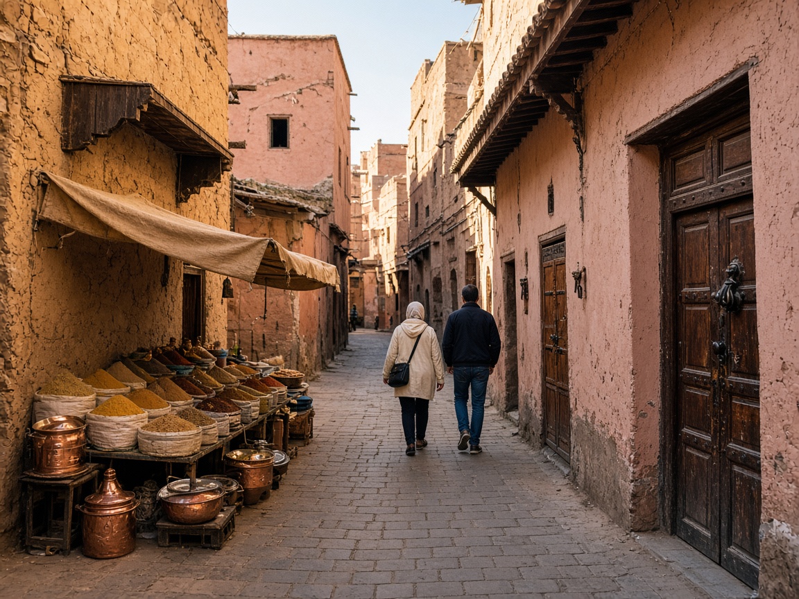Ruelle et souk du Mellah de Marrakech